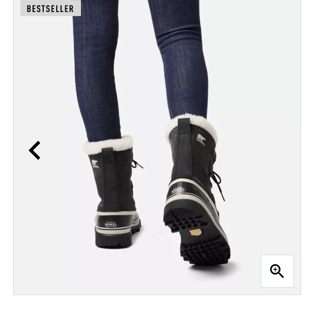 Sorel Black and White Caribou Winter Boots
